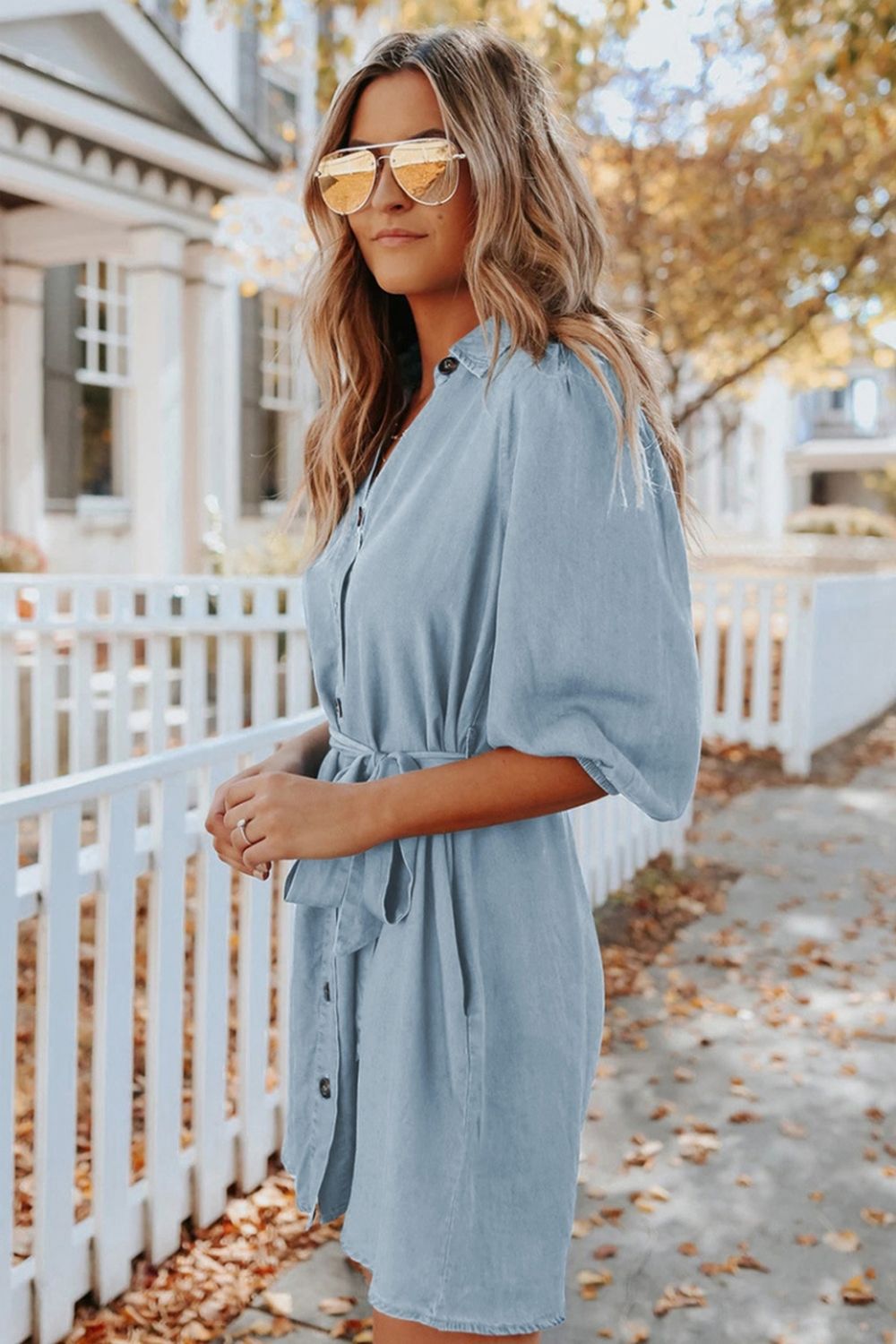 Tencel Hugo Pocketed Chambray Shirt Dress