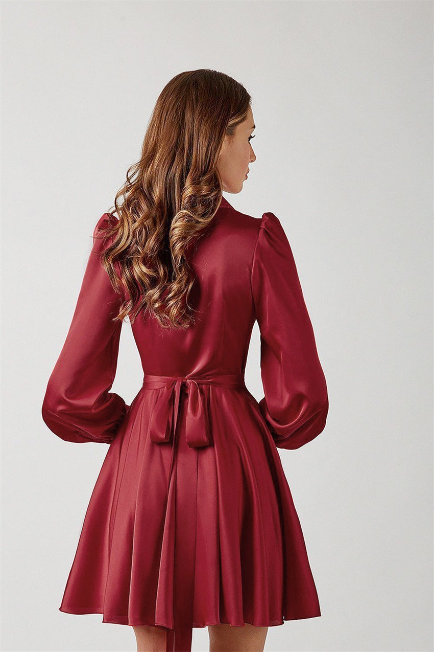 And Meet Greet Satin Drape Dress Wine