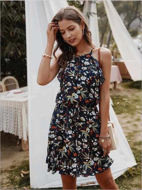 Jasmine Sweet Chiffon Halter Dress Black FINAL