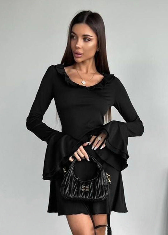 Off Sienna Shoulder Ruffle Sleeve Dress