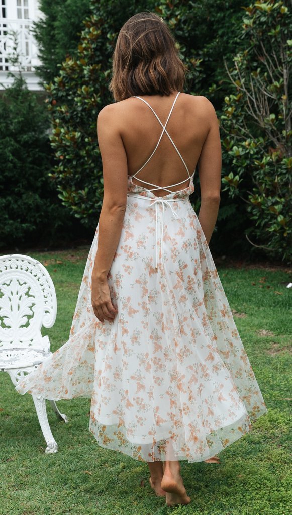 Melancholy Bloom Smocked Midi Dress
