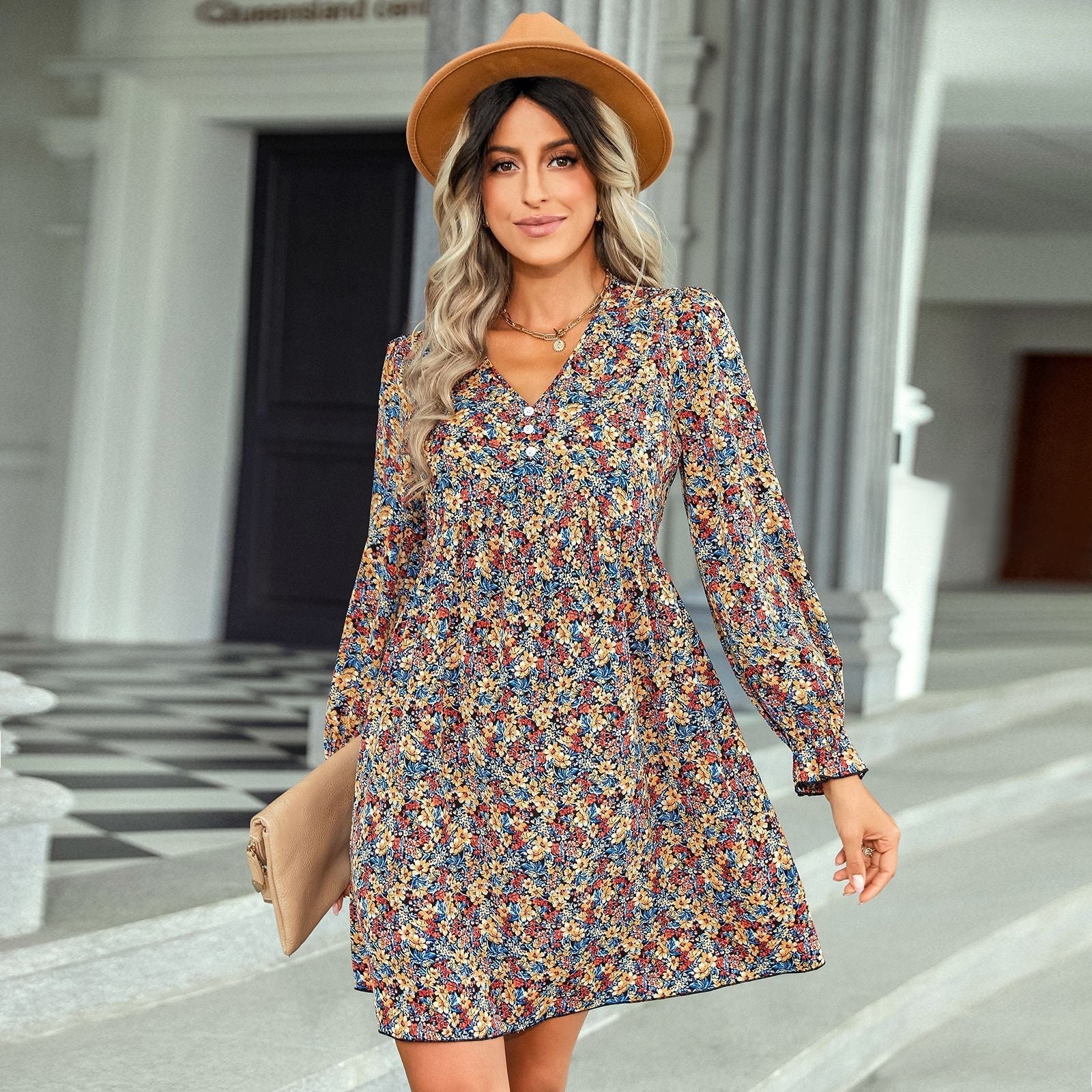 Rainstone Flower Ruffle Tie Dress FINAL