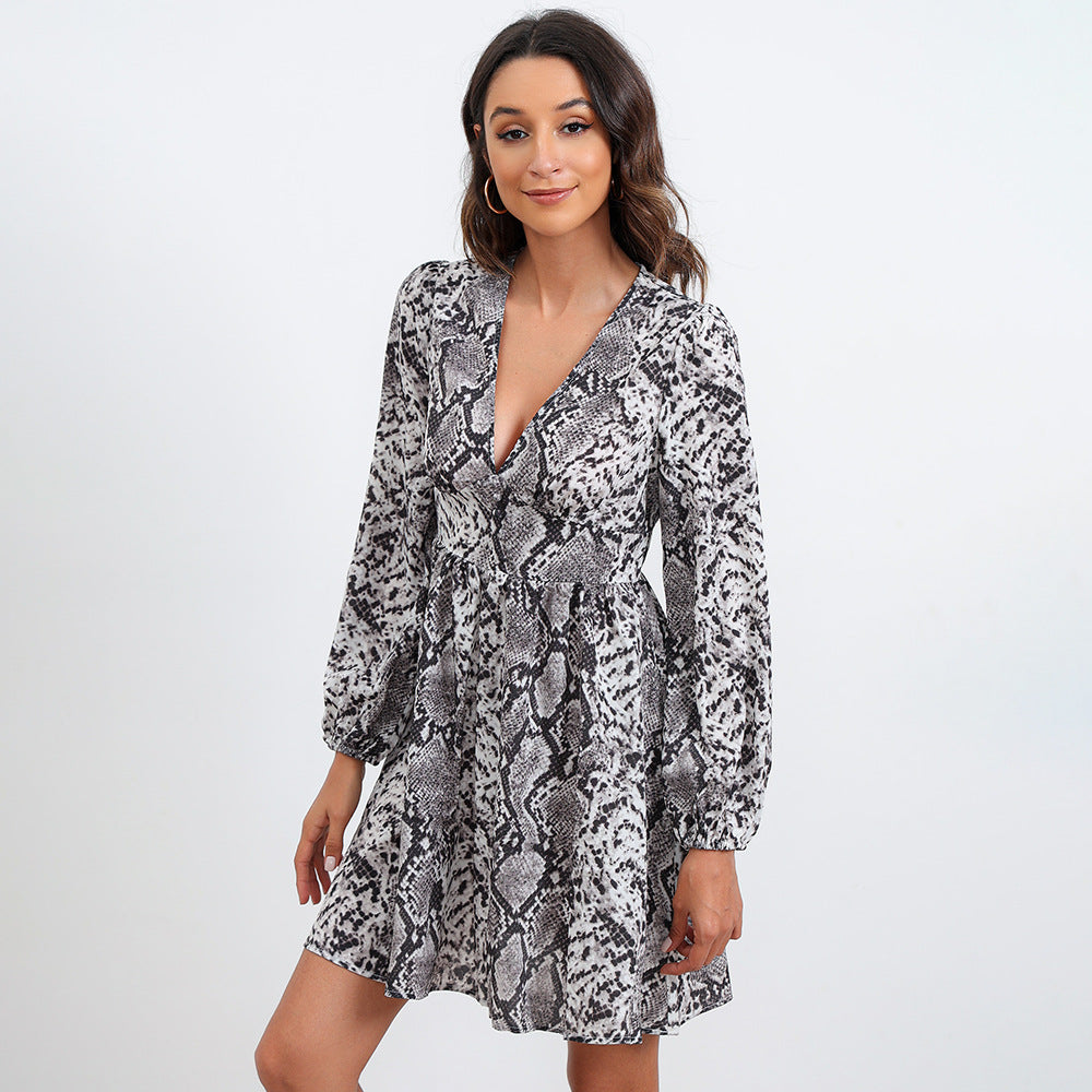 Python Laurent Print Twist Kimono Dress