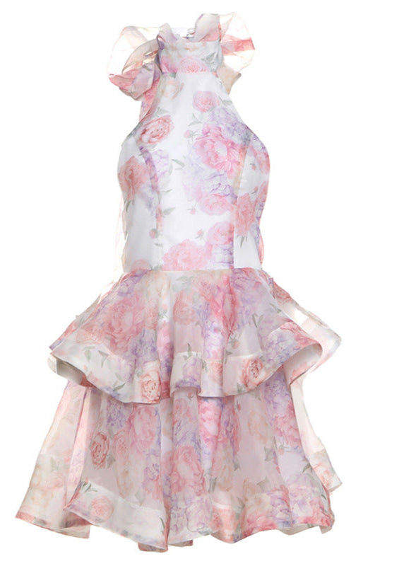 Blush Harmony LayeRed Bloom Halter Dress
