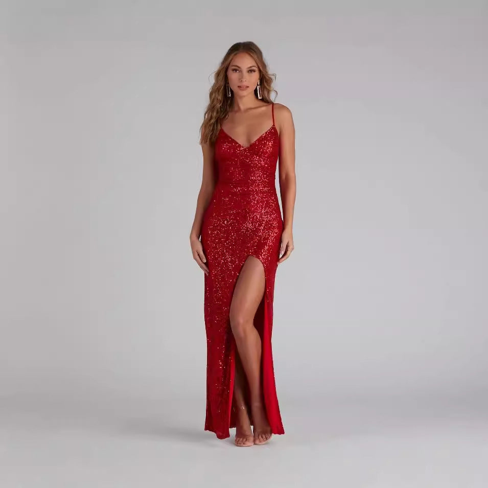 Sequin Sling Dress Summer Host Cocktail Chic Prom Evening Dress