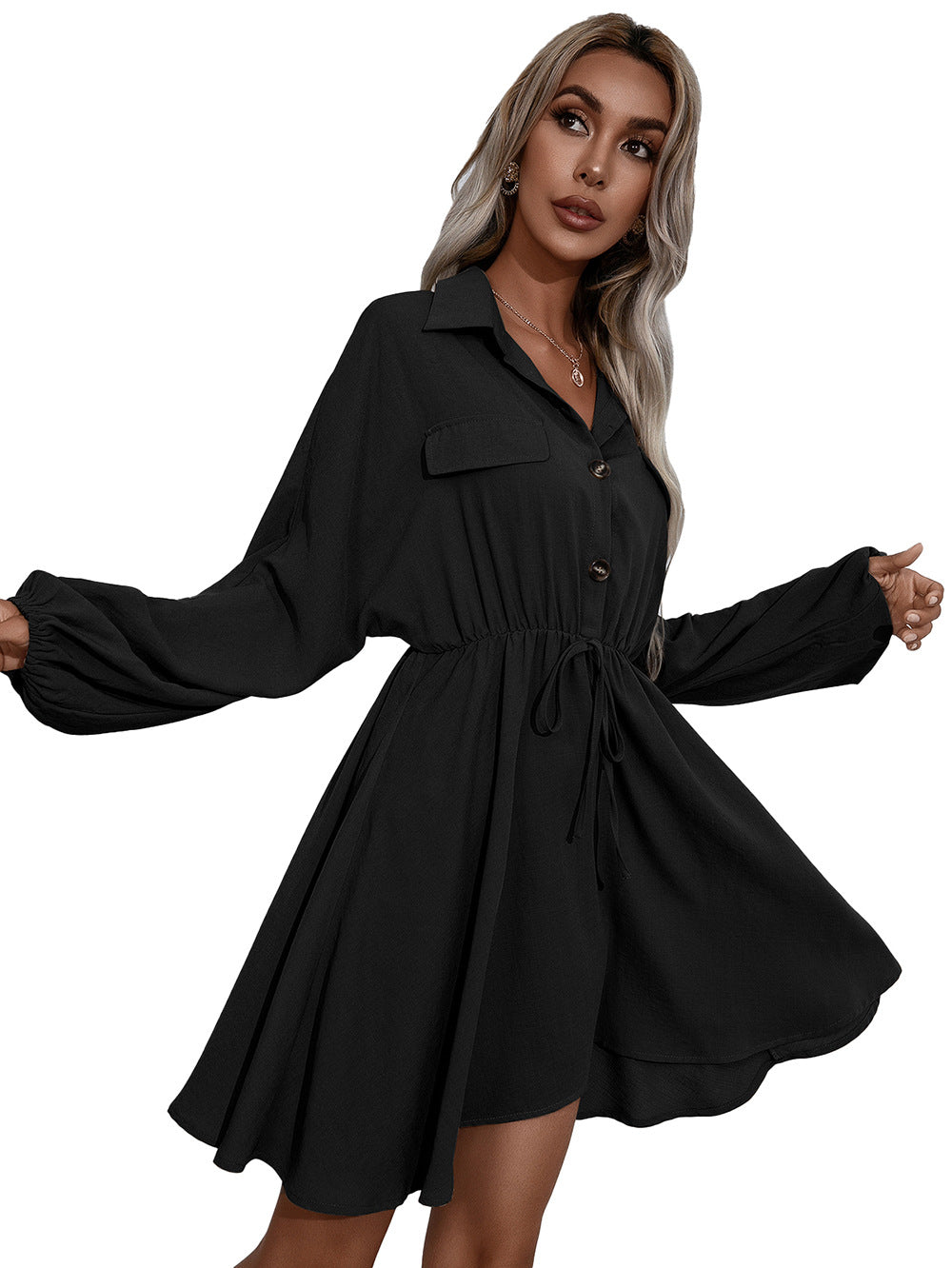 Cotton Remy Pocketed Shirt Dress Ink FINAL