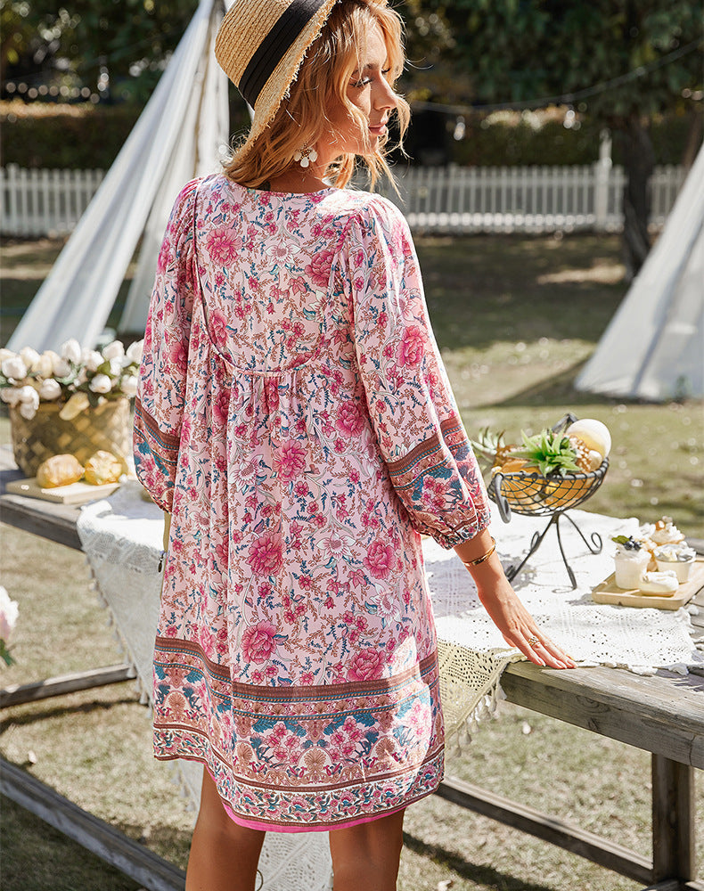 Printed Gaia Kimono Dress