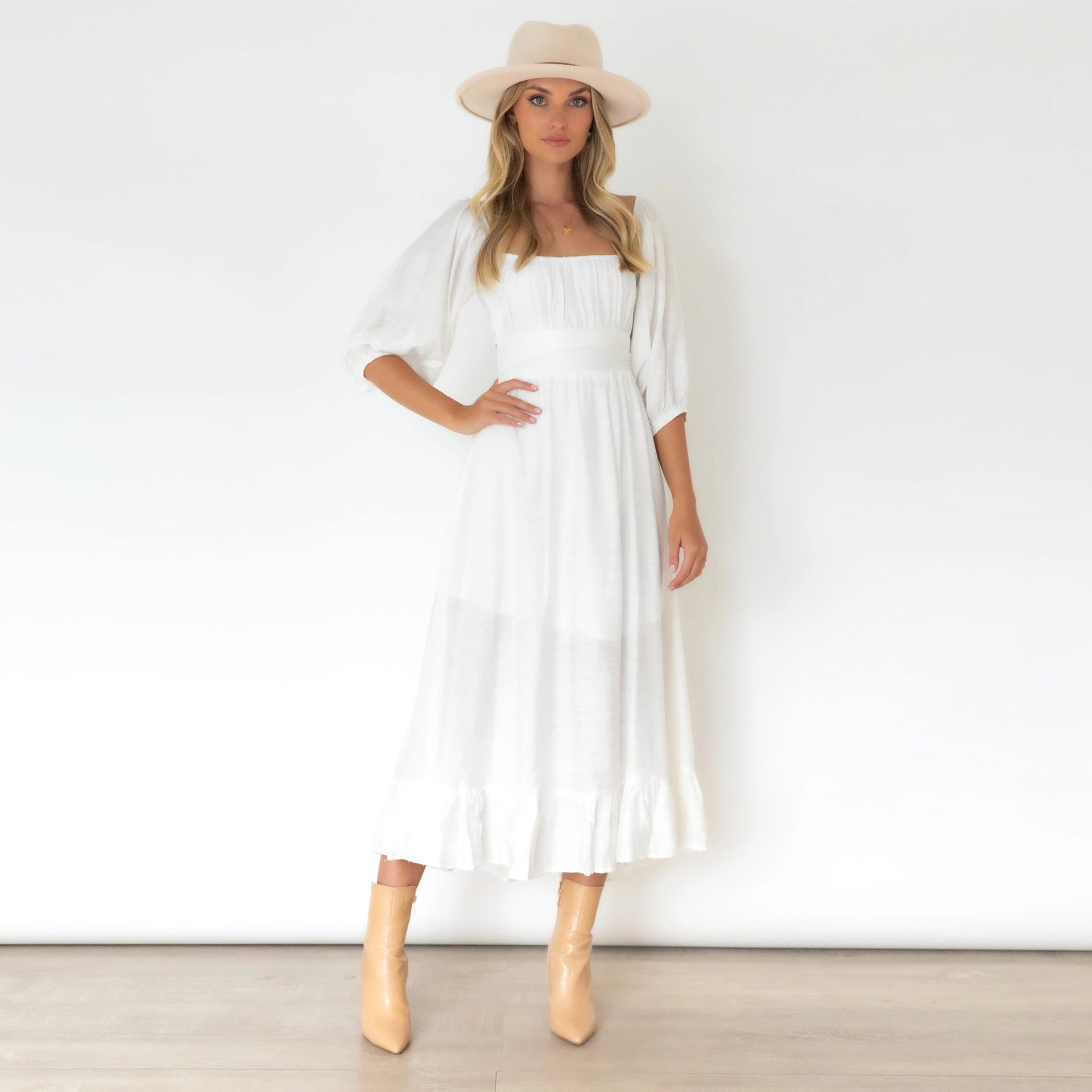 Puff Katelyn Sleeve Midi Dress