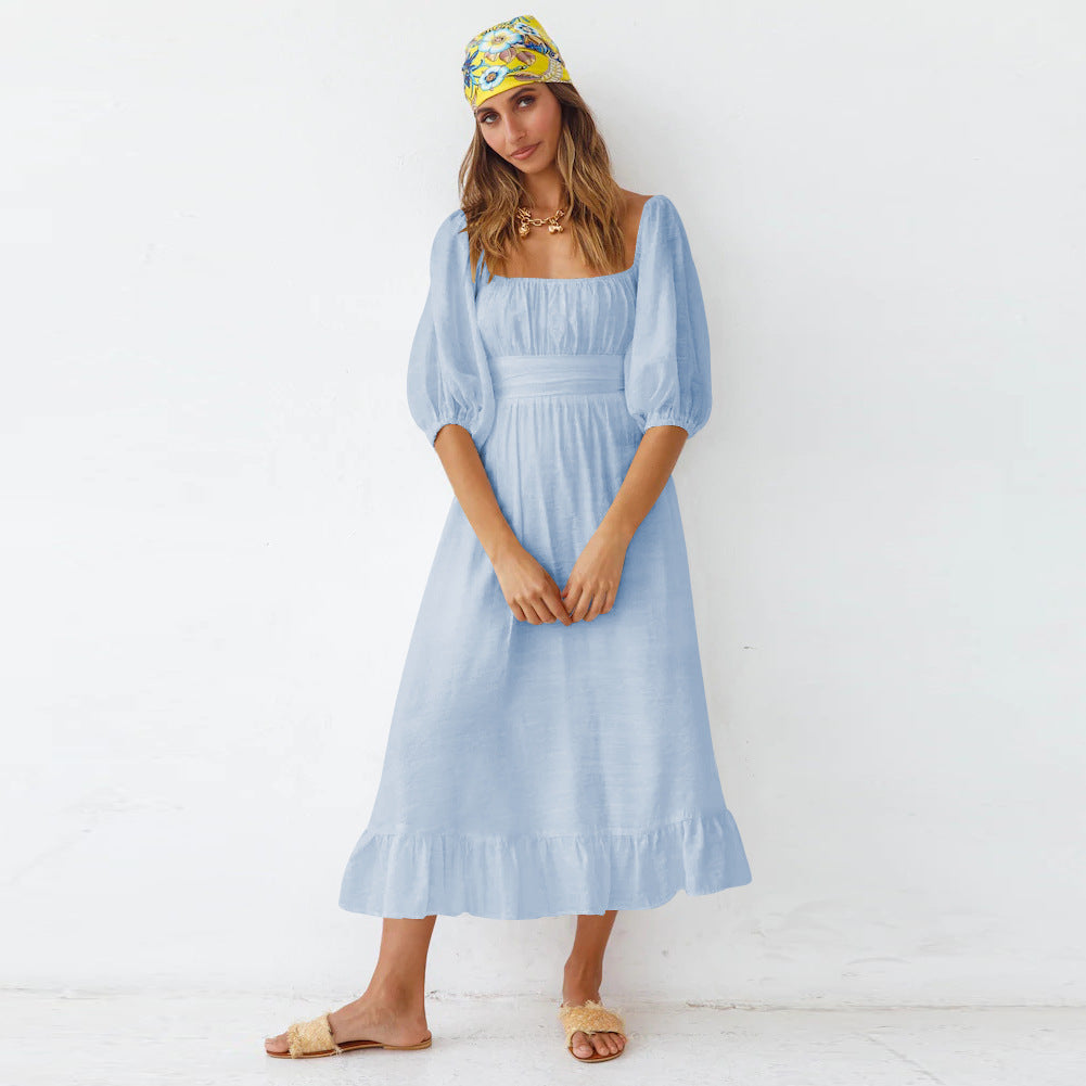 Puff Samantha Sleeve Midi Dress French Blue