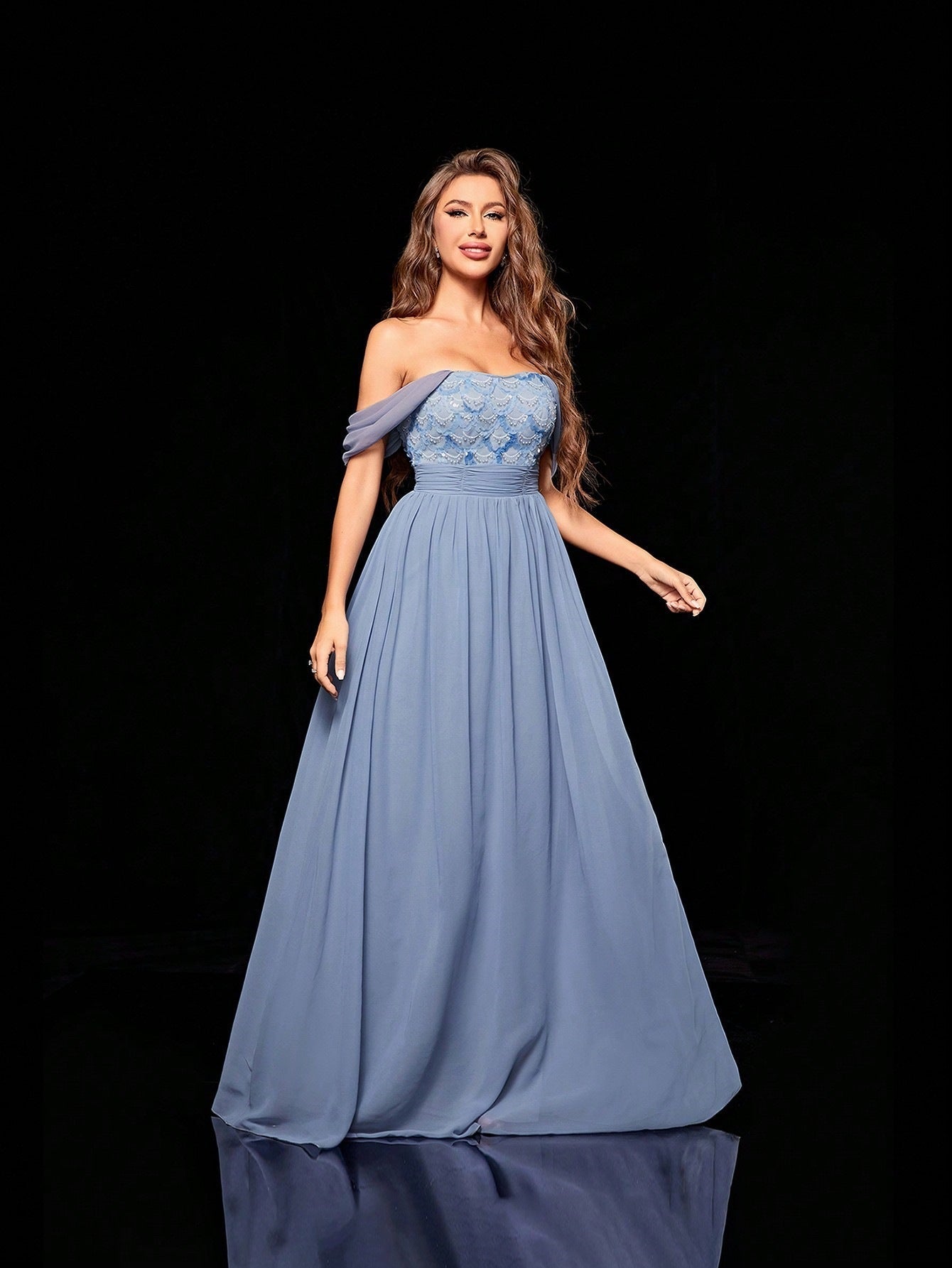 Shoulder Off Tube Top Evening Dress Annual Meeting Host Birthday Party Evening Dress for