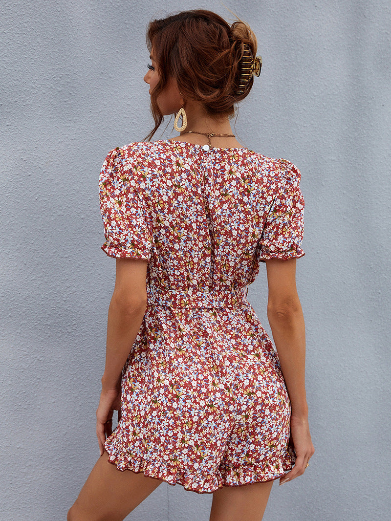 Printed Snider Button Down Babydoll Dress