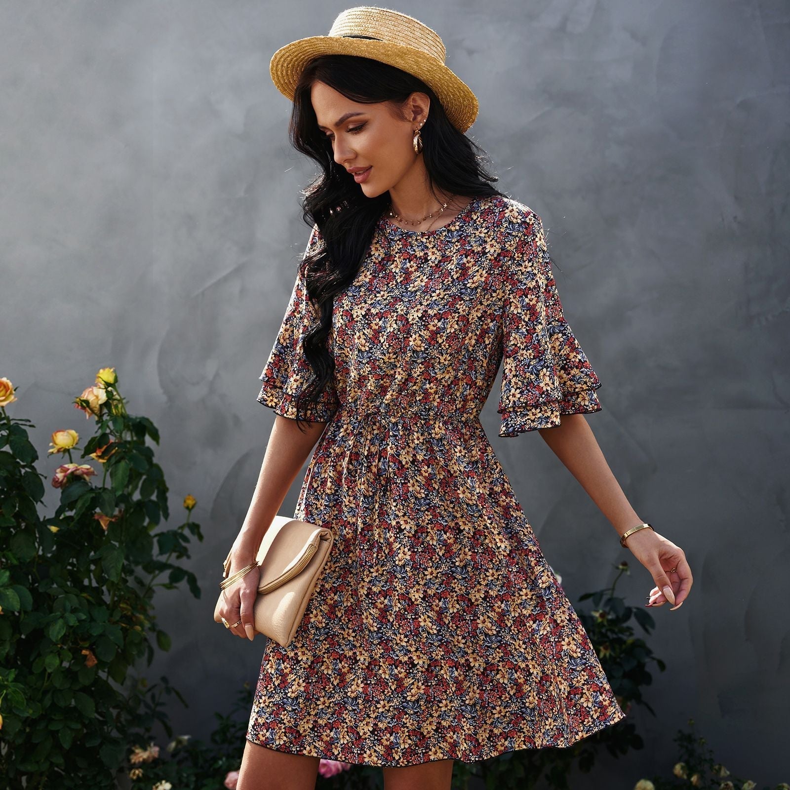 Lainie Botanical Tie Dress