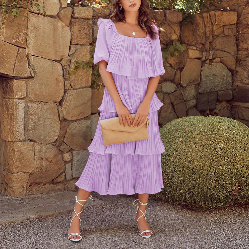 Tiered Inez Plisse Midi Dress FINAL