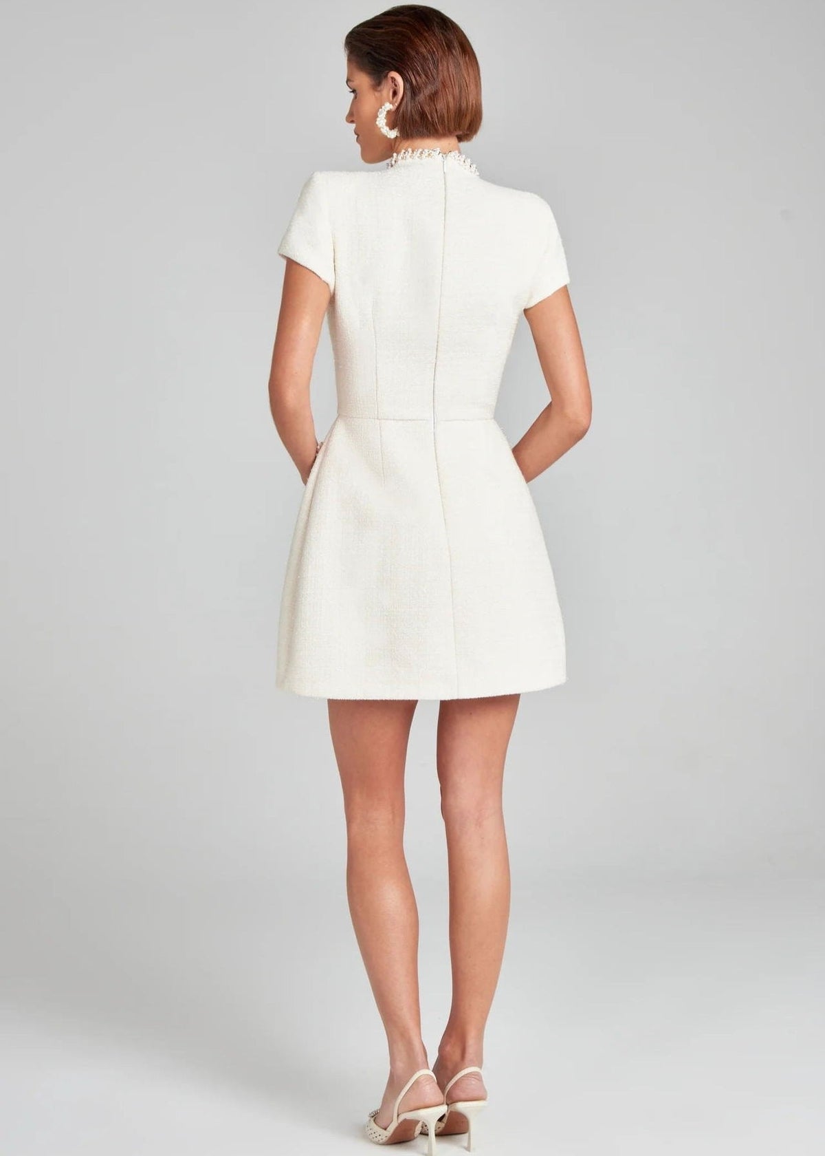 Tweed Crystal-Trim Mini Dress