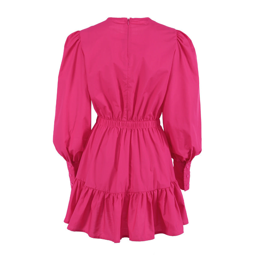 Smocked Jailen Ruffle Dress Hot Pink