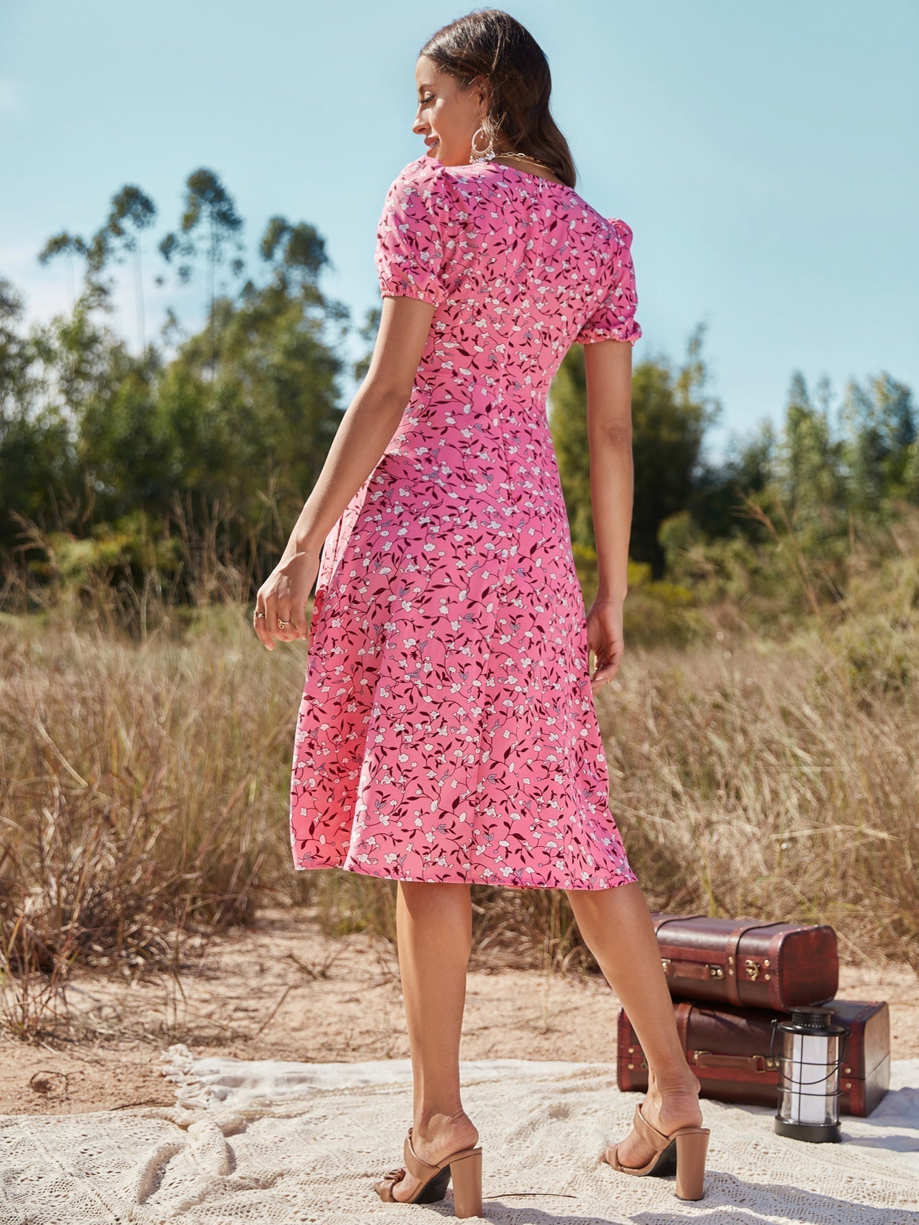 Cotton Iliana Tiered Midi Dress