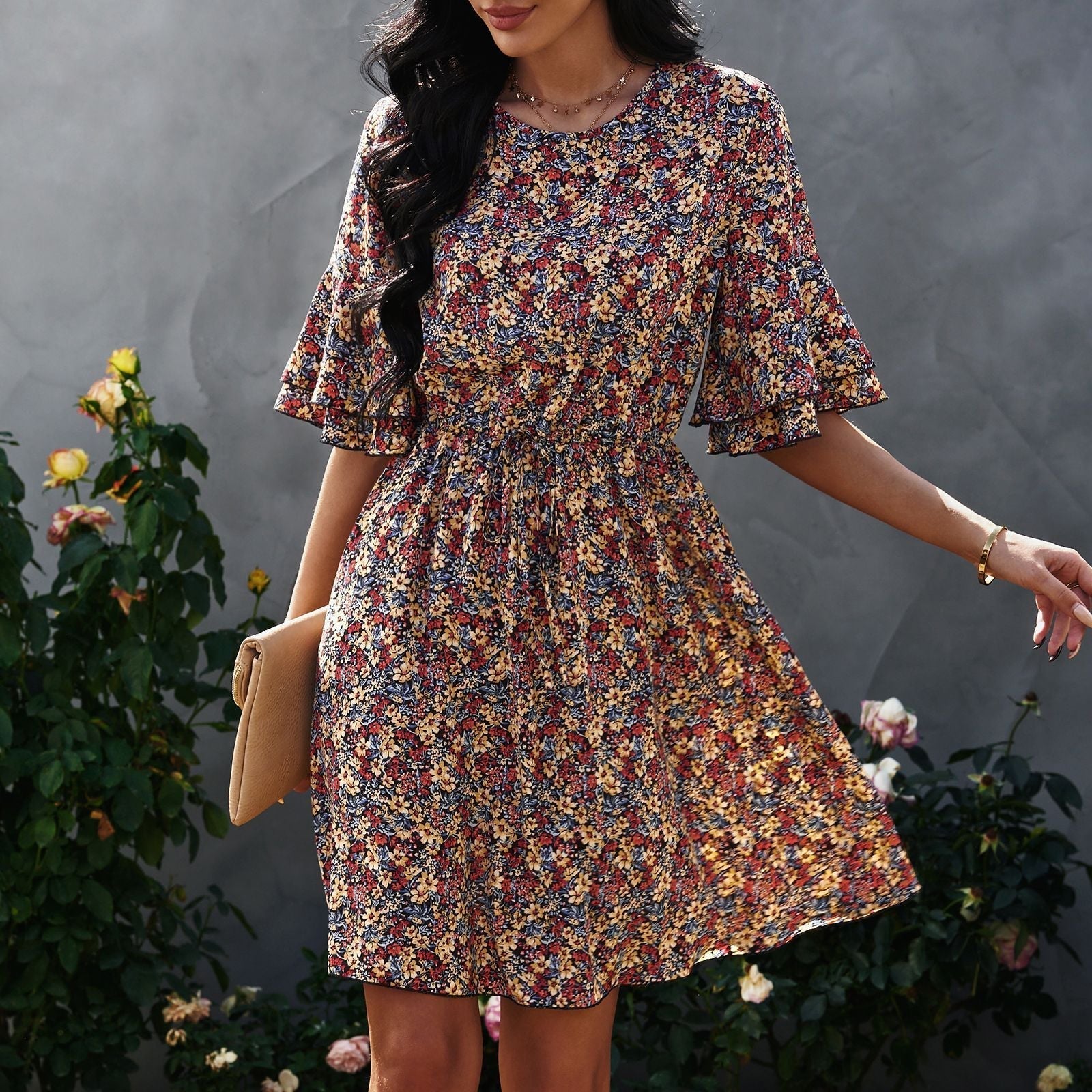Lainie Botanical Tie Dress