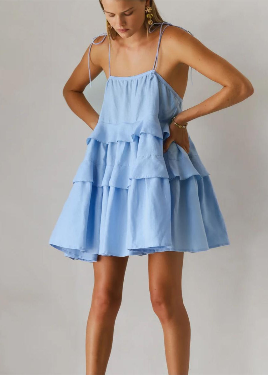 Whimsy Petal TieRed Ruffle Sundress