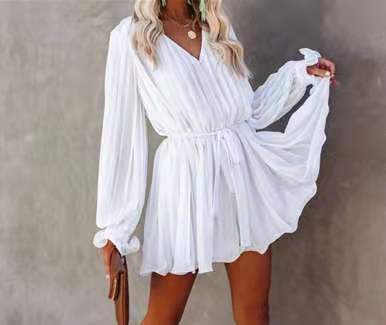 Cotton Festivities Rope Tie Ruffle Dress