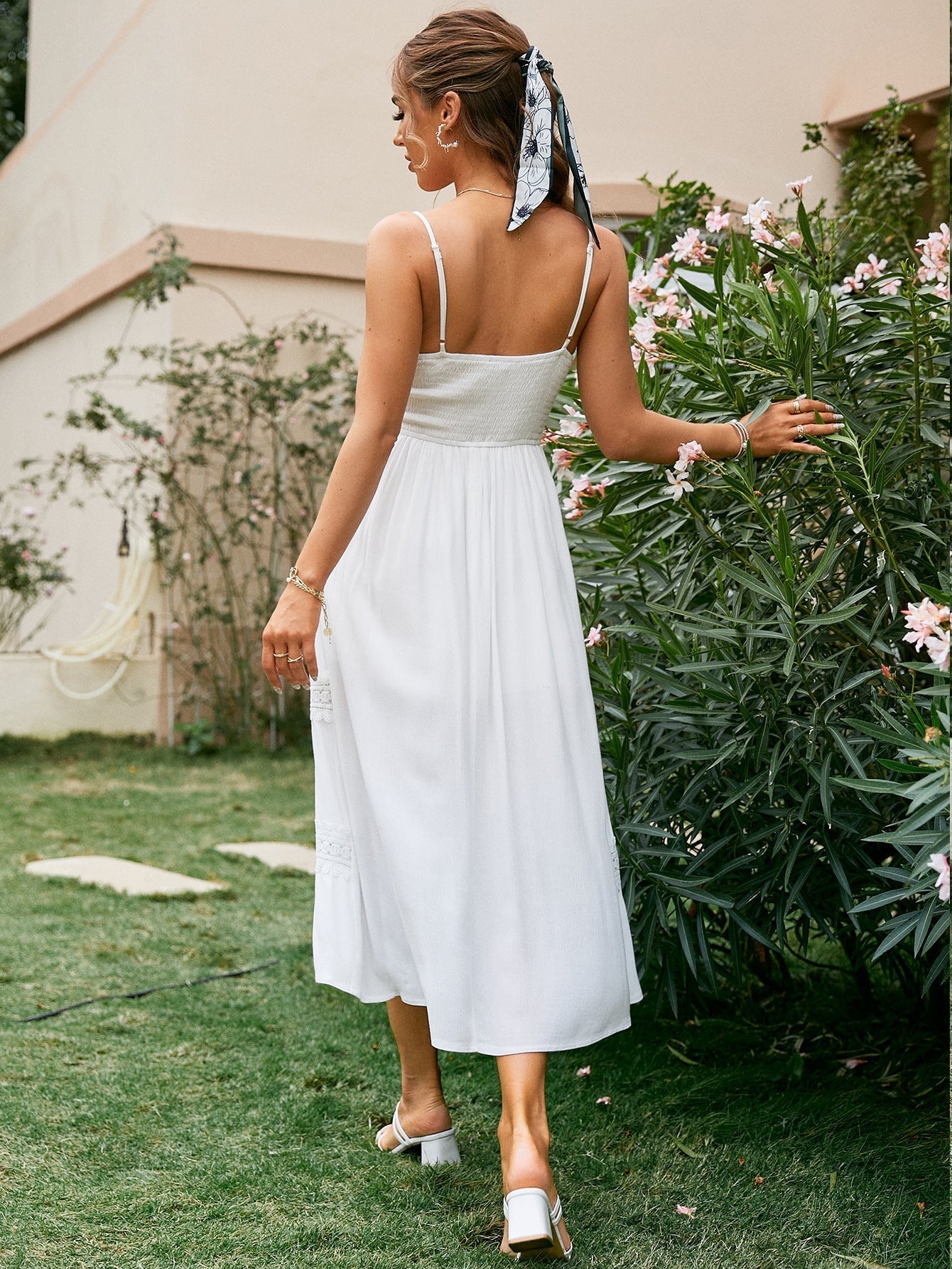 Cotton Ripley Eyelet Tie Midi Dress