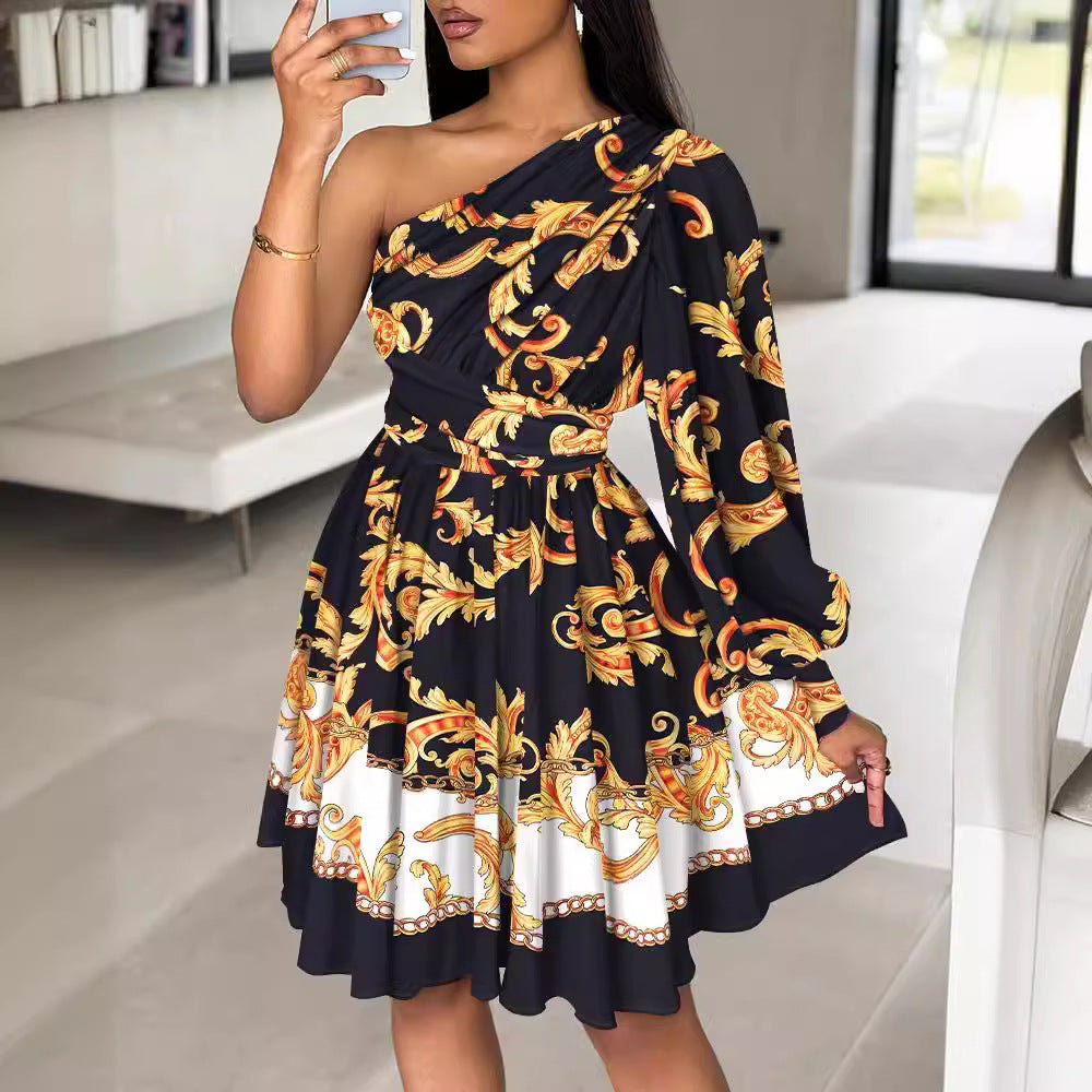 Teresa Timeless Women's Asymmetric Botanical Mini Dress Boutique Collection