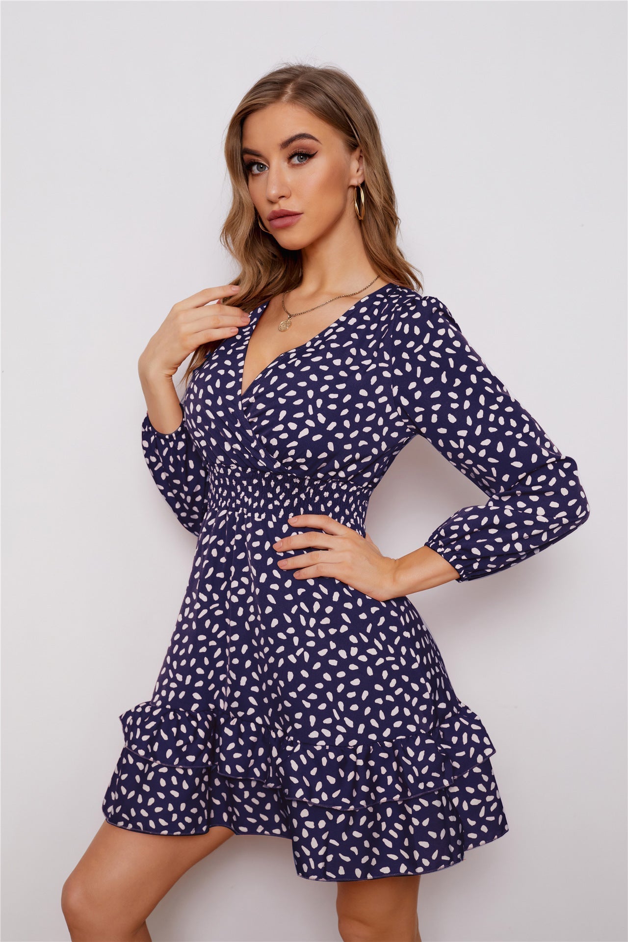 Smocked Delaney Polka Dot Ruffle Dress