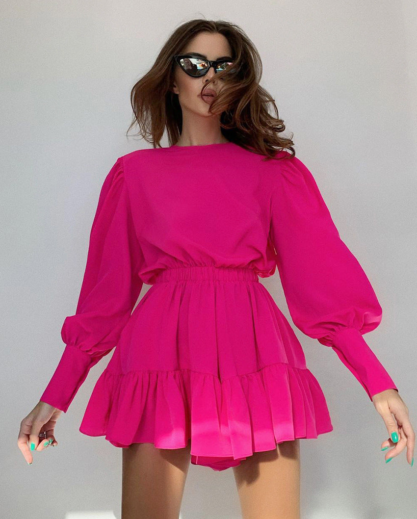 Smocked Jailen Ruffle Dress Hot Pink