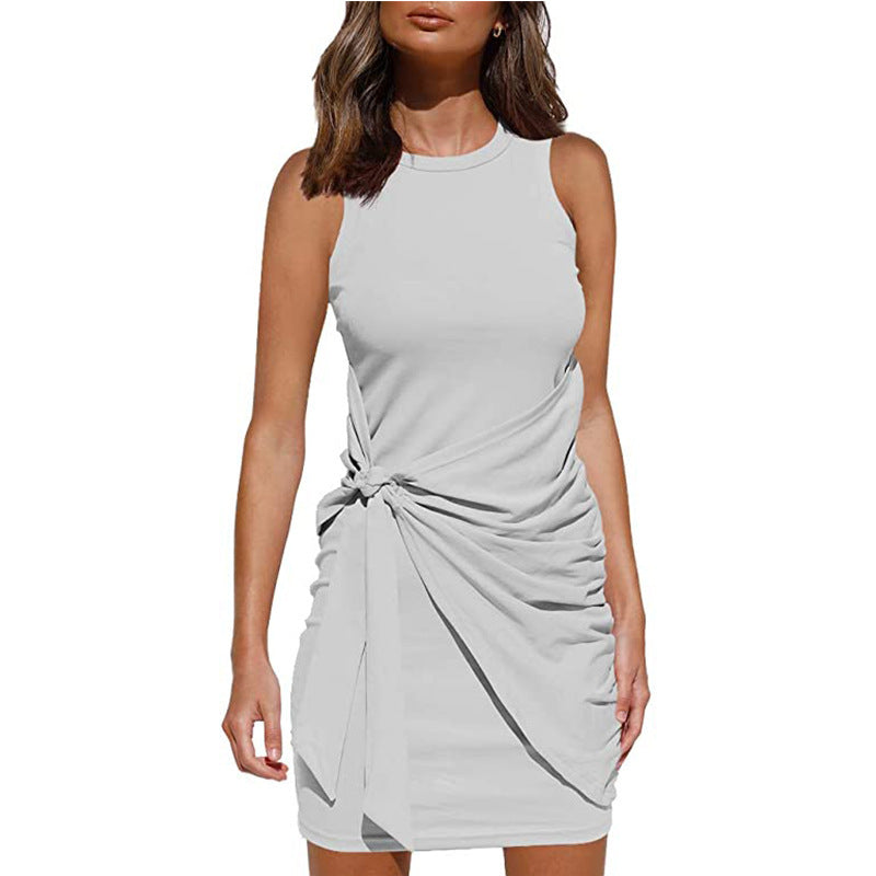 Exclusive Rosalía Women's Sleeveless Twisted Draped Mini Dress Everyday Luxe Edit
