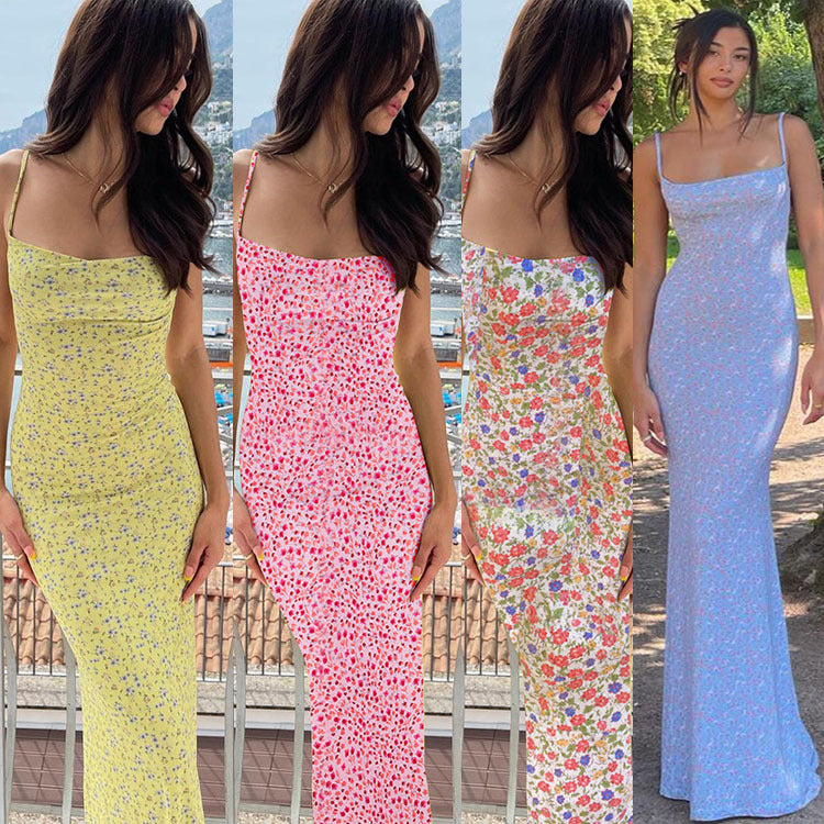 Leila Exclusive Women's Floral Slip Maxi Dress Chic Silhouette Collection
