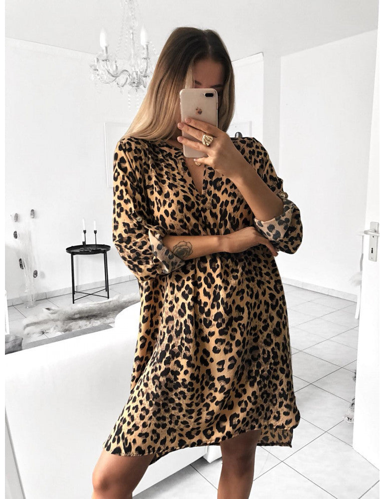 Printed Murphy Leopard Tie Dress