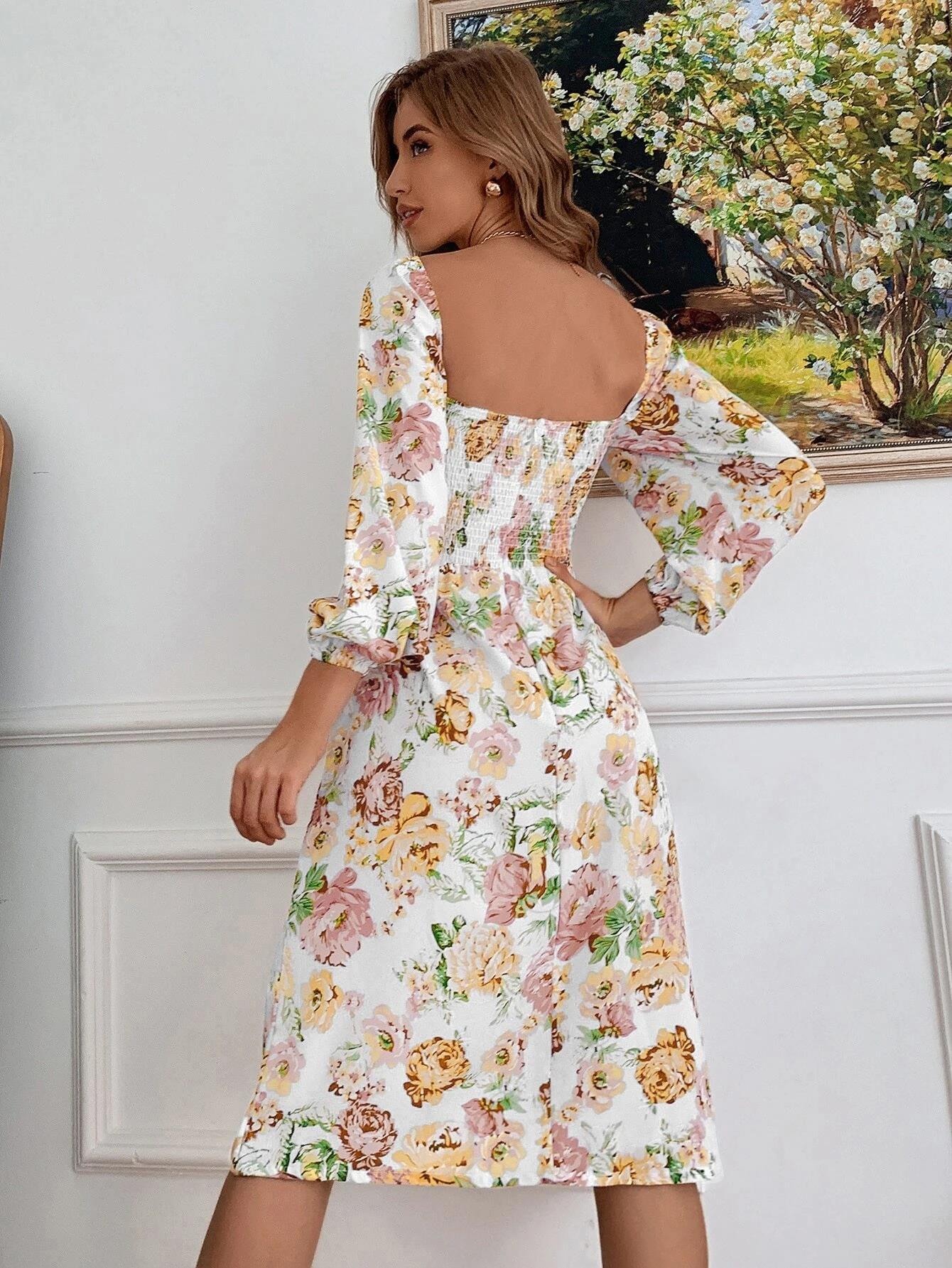 Your Still Cotton Blend Puff Sleeve Babydoll Dress