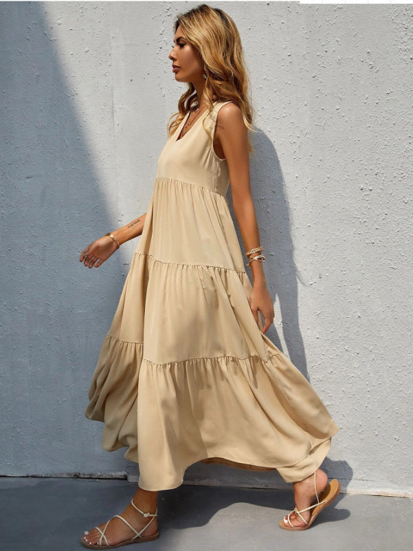 Cotton Braxton Pocketed Tiered Midi Dress
