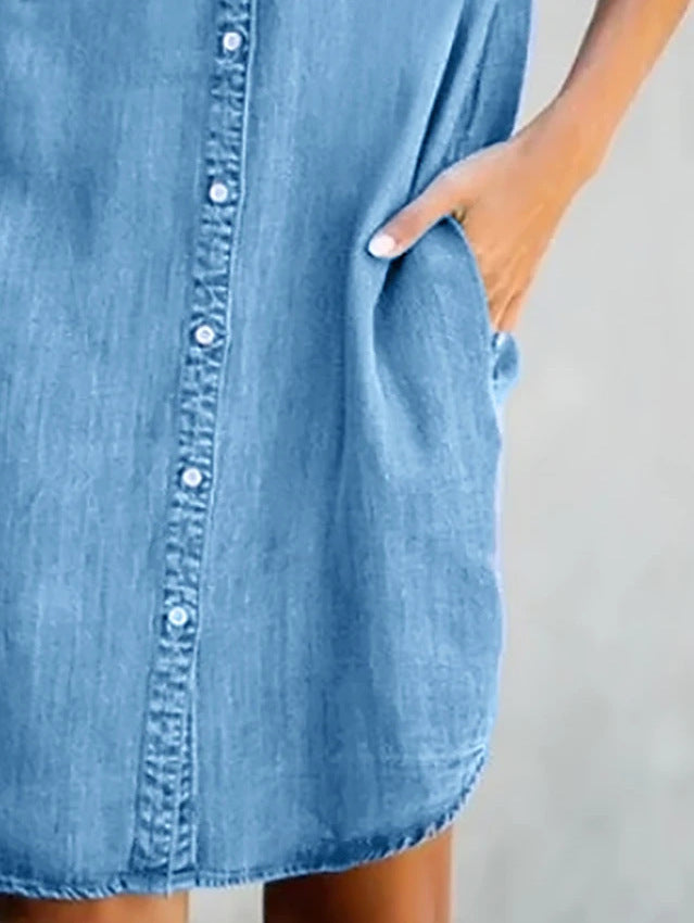Pintuck Ginnie Button Down Shirt Dress