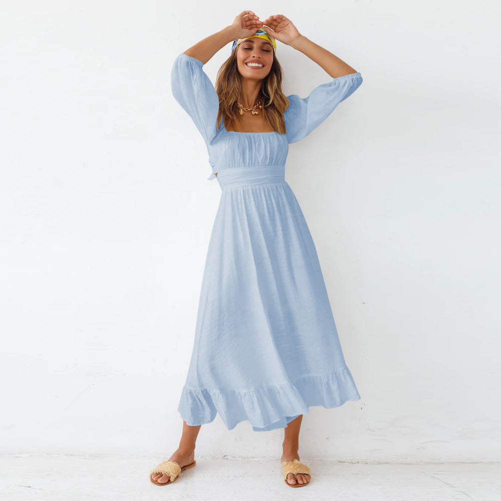 Puff Samantha Sleeve Midi Dress French Blue