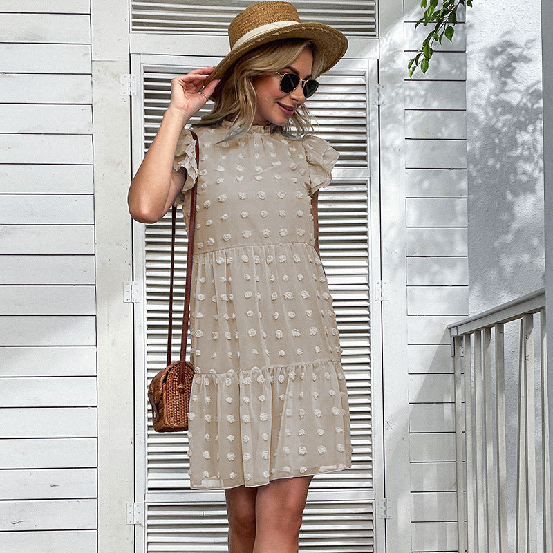 Puff Florrie Sleeve Pom Babydoll Dress