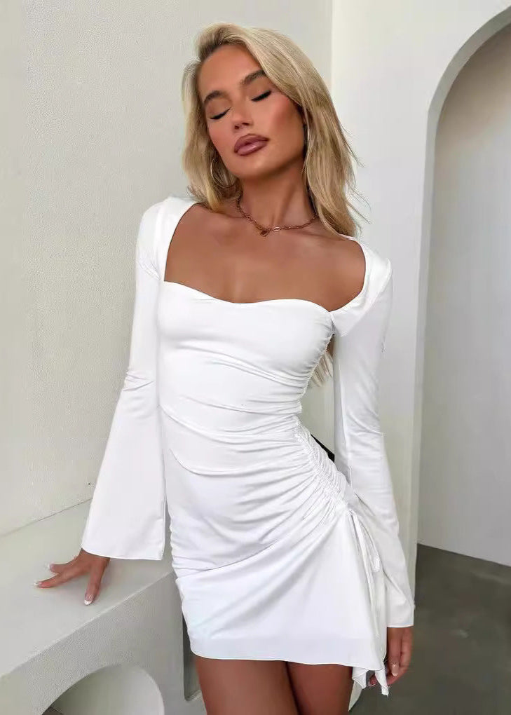 Ruched Celeste Long Sleeve Mini Dress