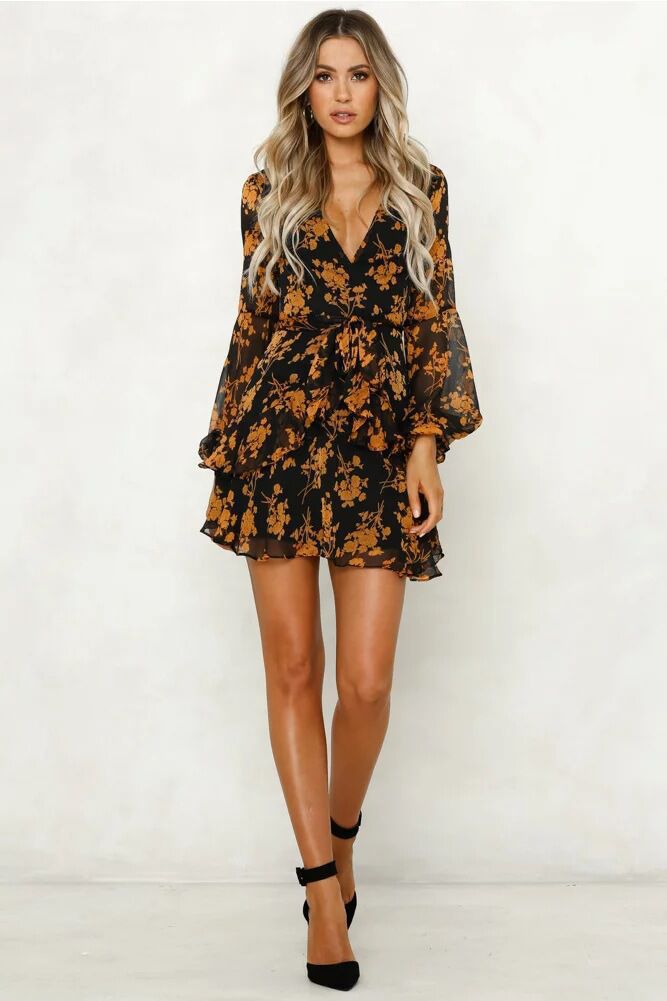 Frosted Cranberry Flower Chiffon Babydoll Dress