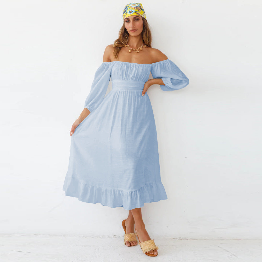 Puff Samantha Sleeve Midi Dress French Blue