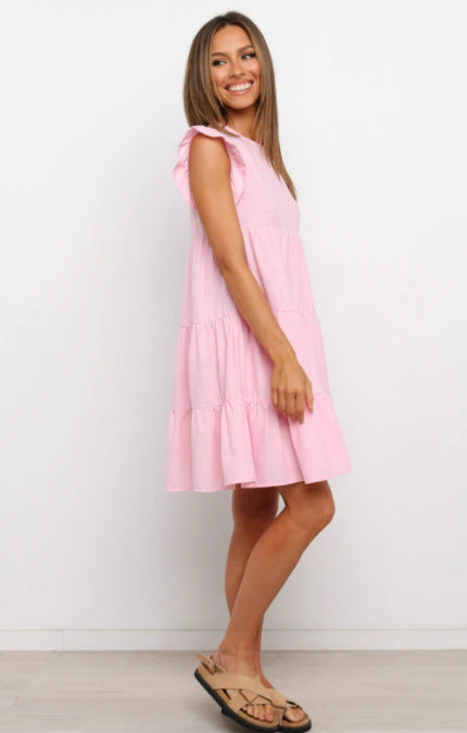 Linen Innocence Blend Babydoll Dress Lavender FINAL