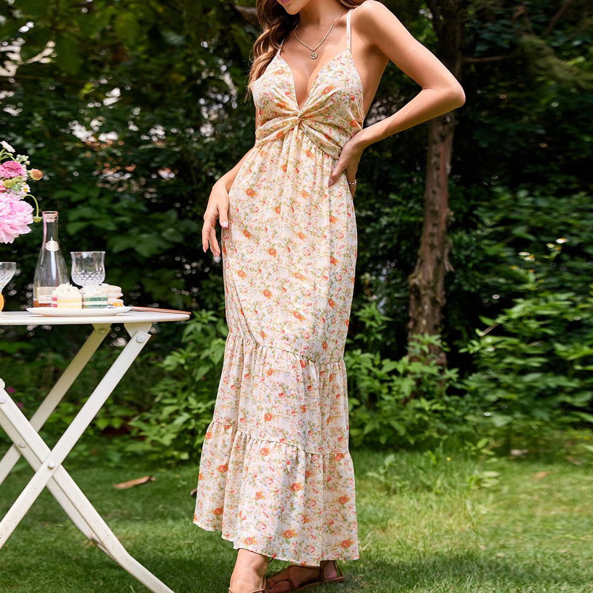 Loved By You Flower Midi Dress Blush