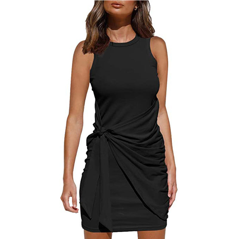 Exclusive Rosalía Women's Sleeveless Twisted Draped Mini Dress Everyday Luxe Edit