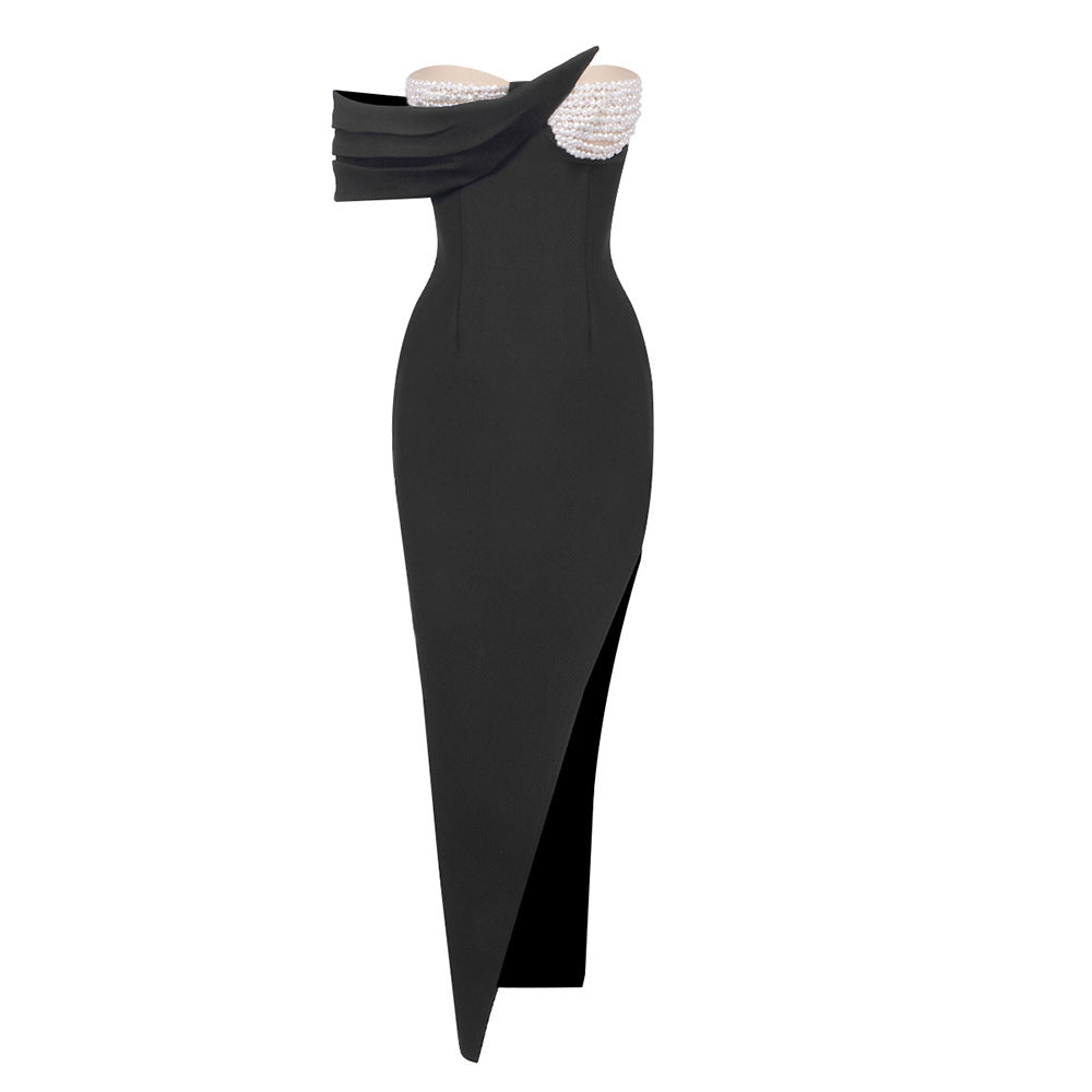 Shaped Special Baroque Pearl Chest Cup Dress Dress