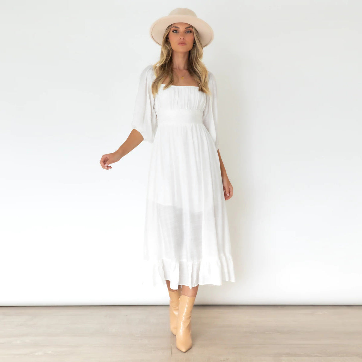 Puff Katelyn Sleeve Midi Dress