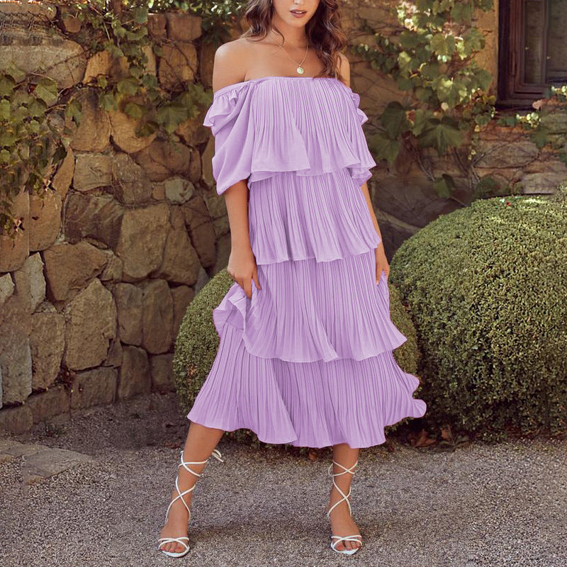 Tiered Inez Plisse Midi Dress FINAL