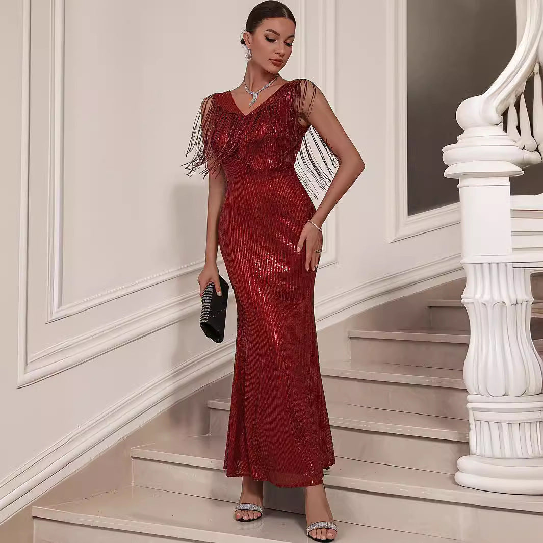 Tassel Sequined Dress Dress