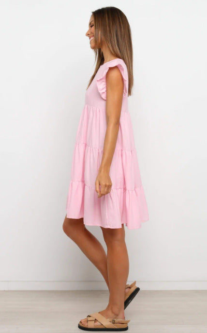 Linen Innocence Blend Babydoll Dress Lavender FINAL