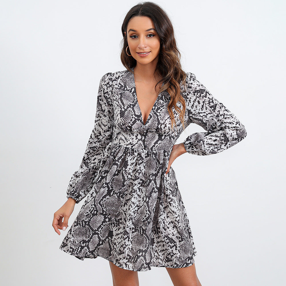 Python Laurent Print Twist Kimono Dress
