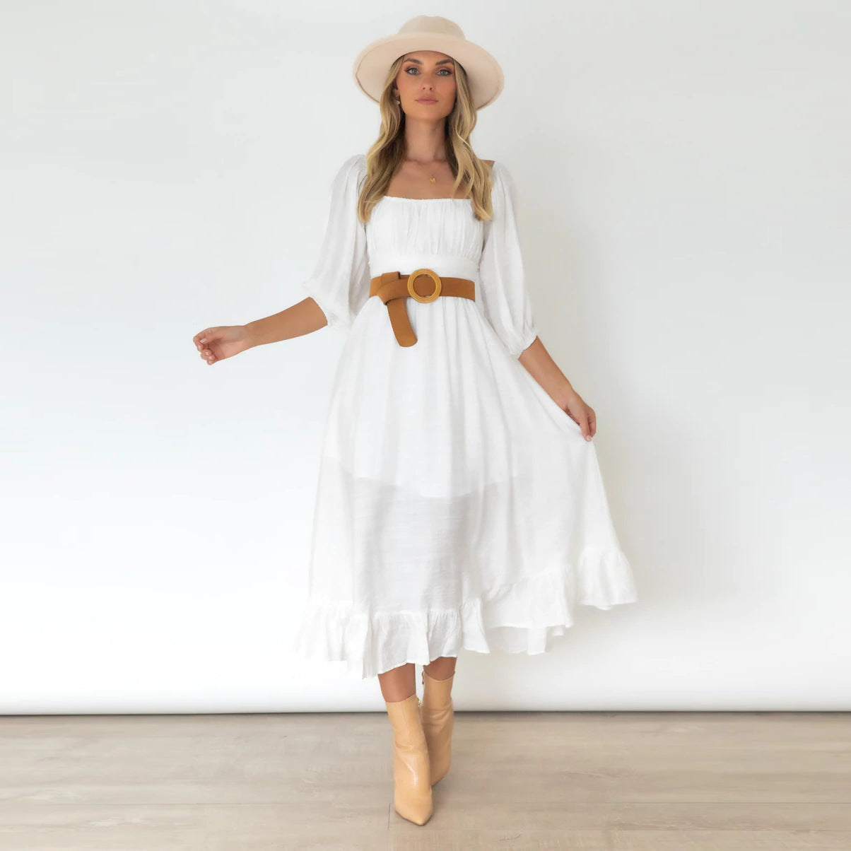 Puff Katelyn Sleeve Midi Dress