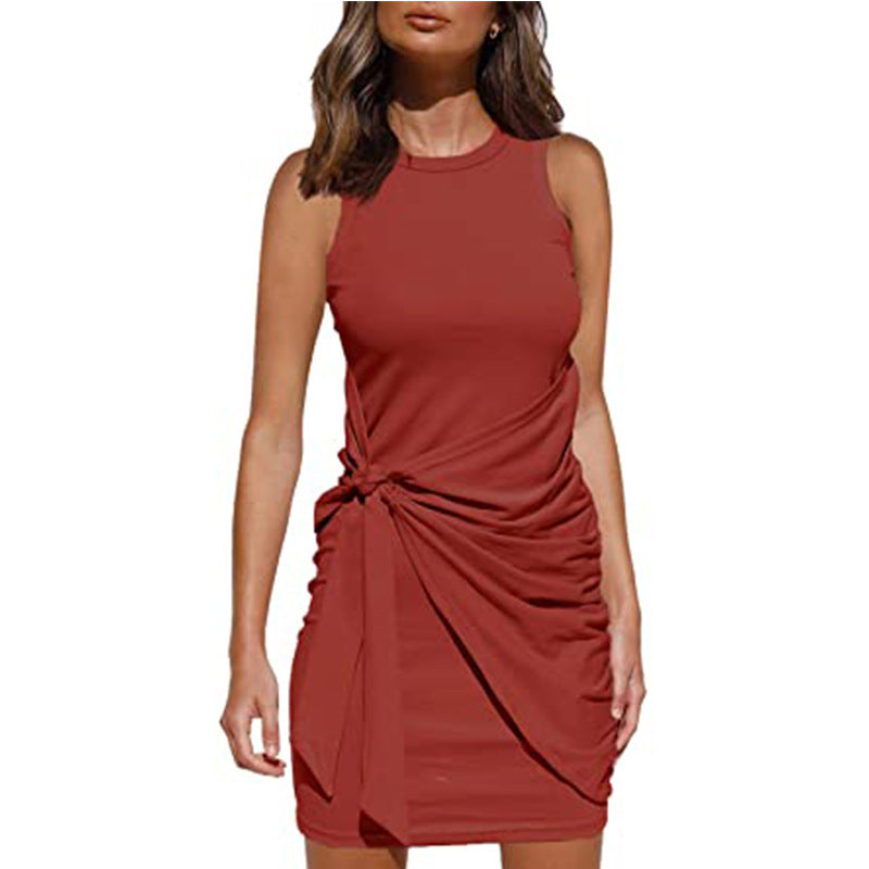 Exclusive Rosalía Women's Sleeveless Twisted Draped Mini Dress Everyday Luxe Edit