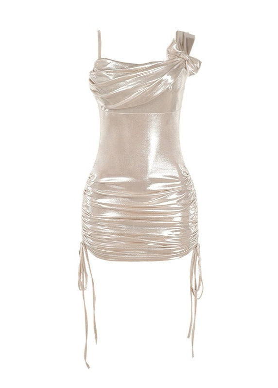 Radiance Luxe Satin Ruched Mini Dress